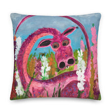 Load image into Gallery viewer, Snap the Garden Dragon Premium Pillow