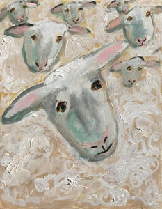 Seven Sheepies 11”x14”