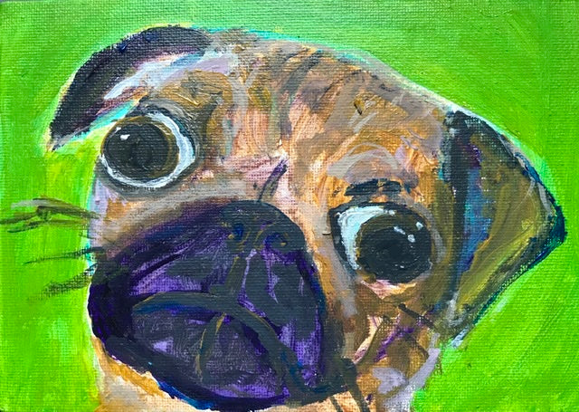 Pop Pug 5” x 7”