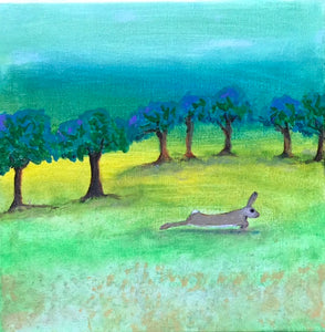 Rabbit Run 12” x 12”