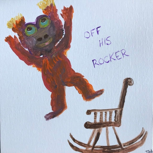 Off His Rocker 8” x 8”
