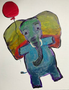 Magical Flying Rainbow Elephant 8” x 10”