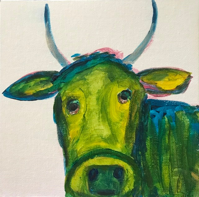 How Now Green Cow  8” x 8”