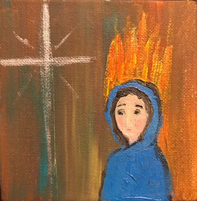 Mini Mother Mary 4” x 4”