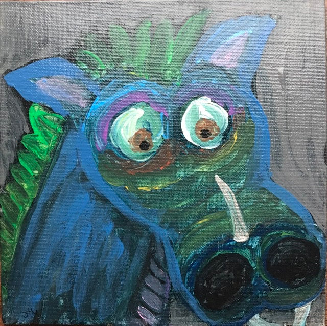 Cross eyed Dragon 8” x 8”