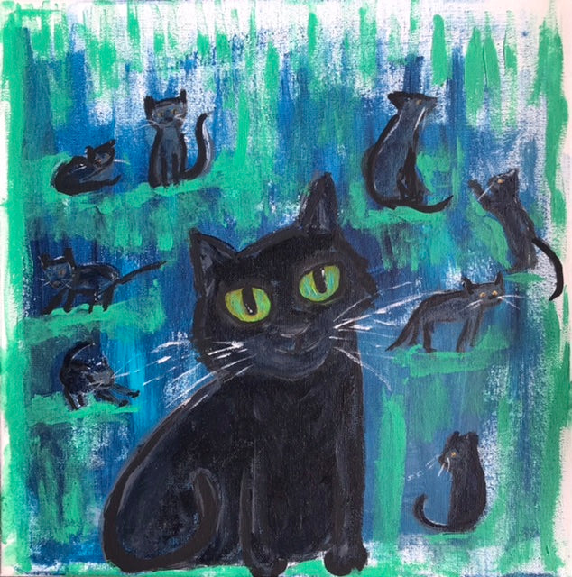 Nine Lives 14” x 14”
